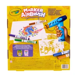 Aerograf dla dzieci airbrush, 5 szablonów i 8 zmywalnych flamastrów 6+