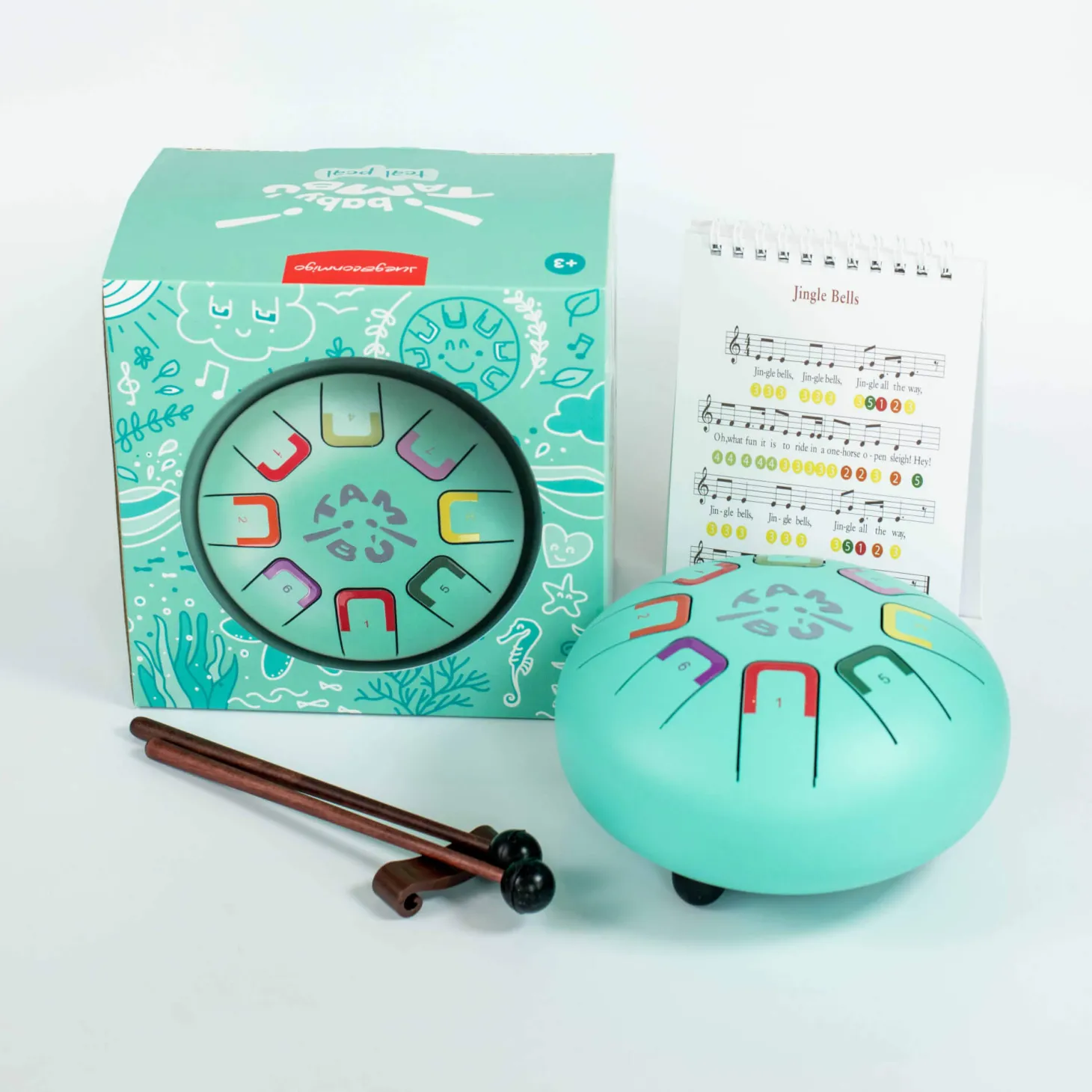 Bębenek językowy Baby Tambu śr. 15cm - Teal Peal