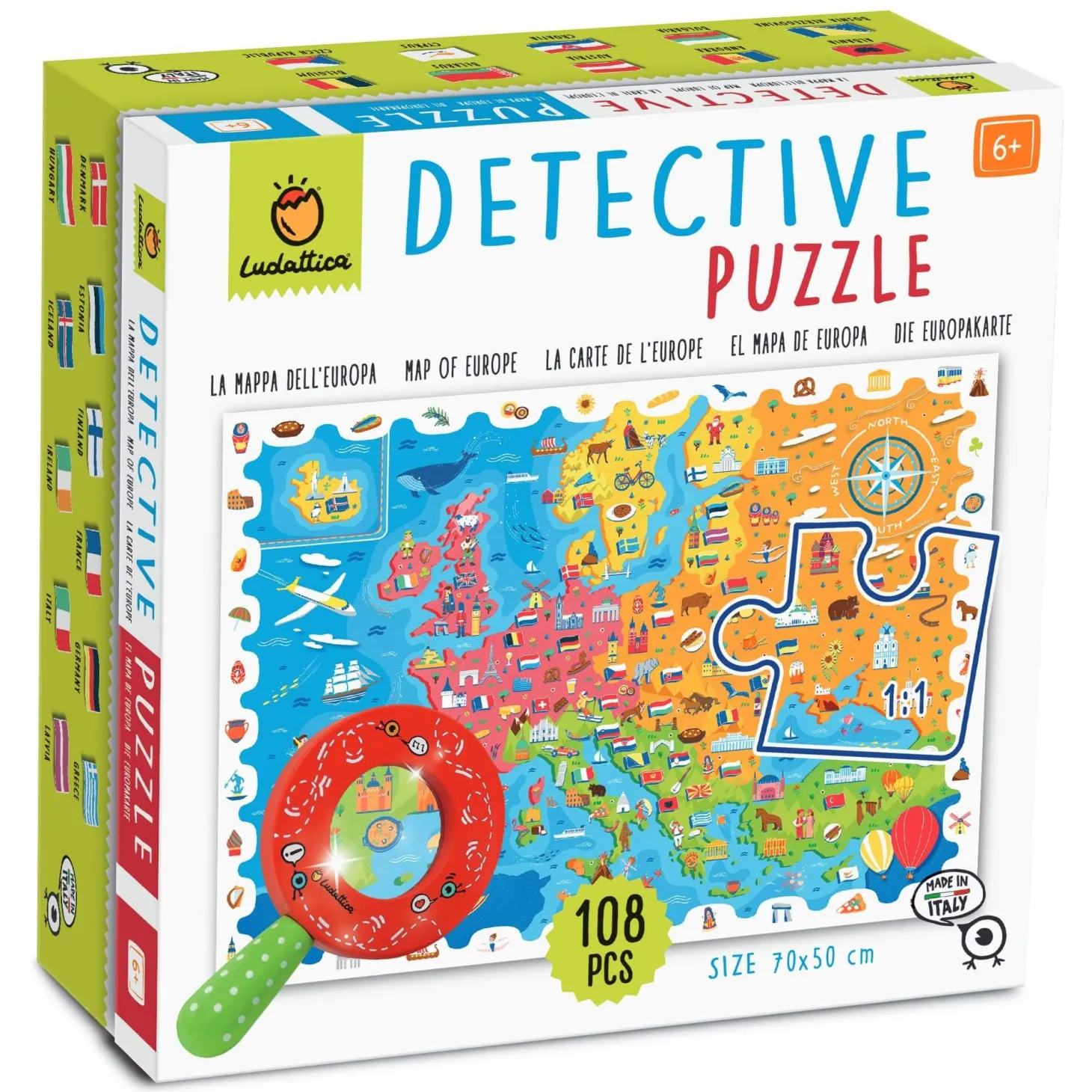 DETECTIVE PUZZLE - puzzle, gra detektywistyczna - MAPA EUROPY