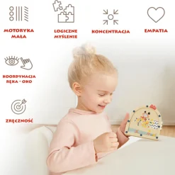 Drewniana gra zręcznościowa Nakarm kurę, 3+