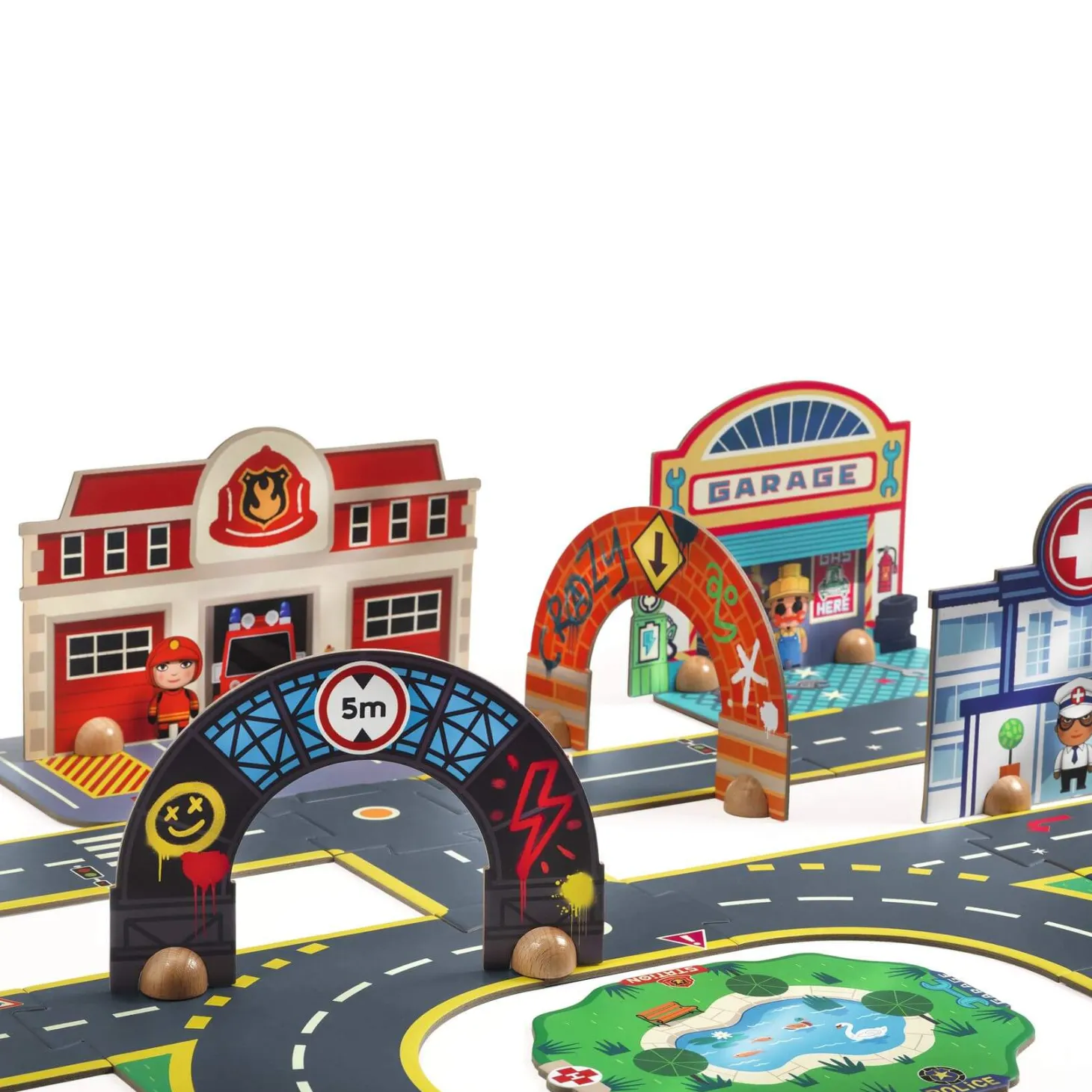 Drewniana układanka 3D MIASTO CRAZY MOTORS