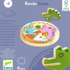 Drewniane okrągłe puzzle RONDO CROCO