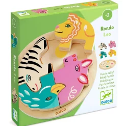 Drewniane okrągłe puzzle RONDO LEO