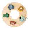 Drewniane okrągłe puzzle ze zwierzątkami