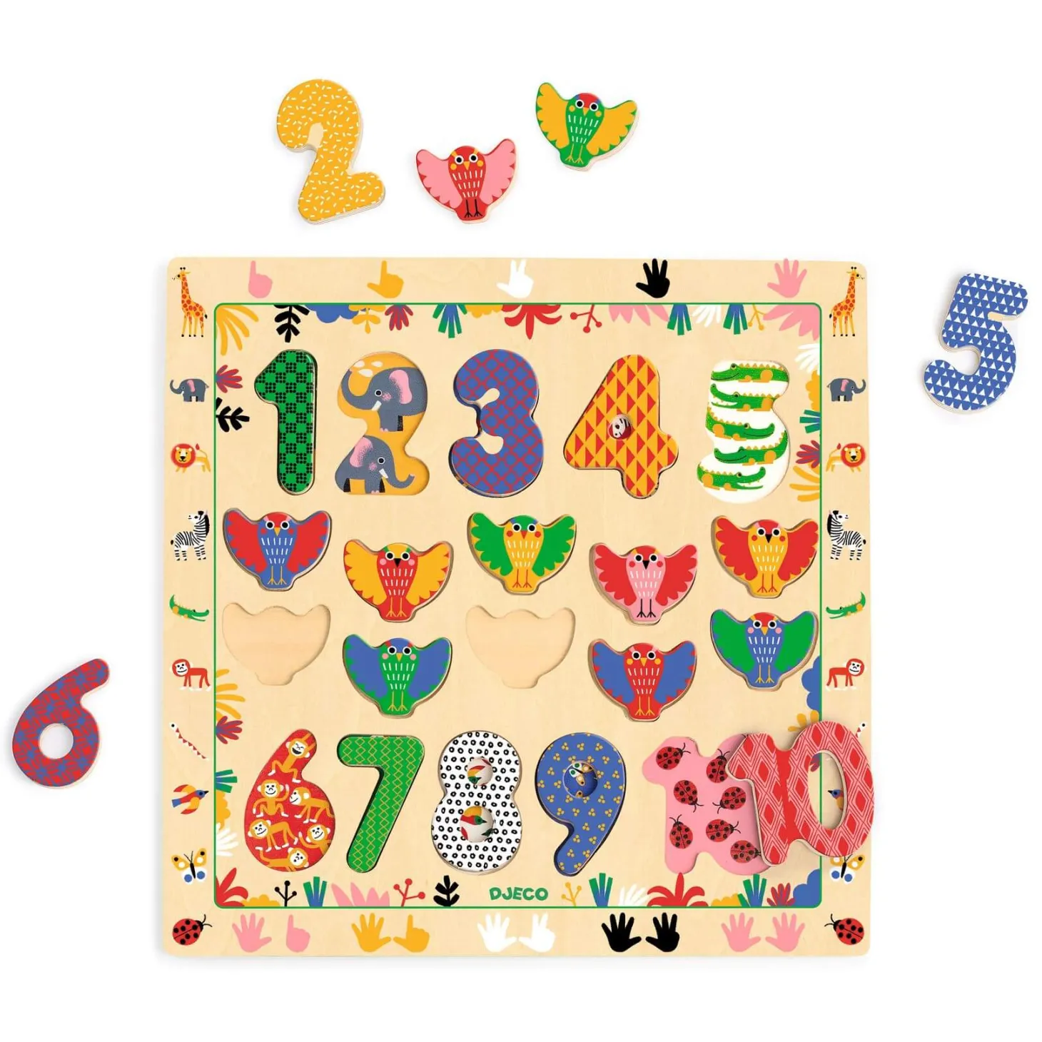 Drewniane puzzle LICZBY 1-10
