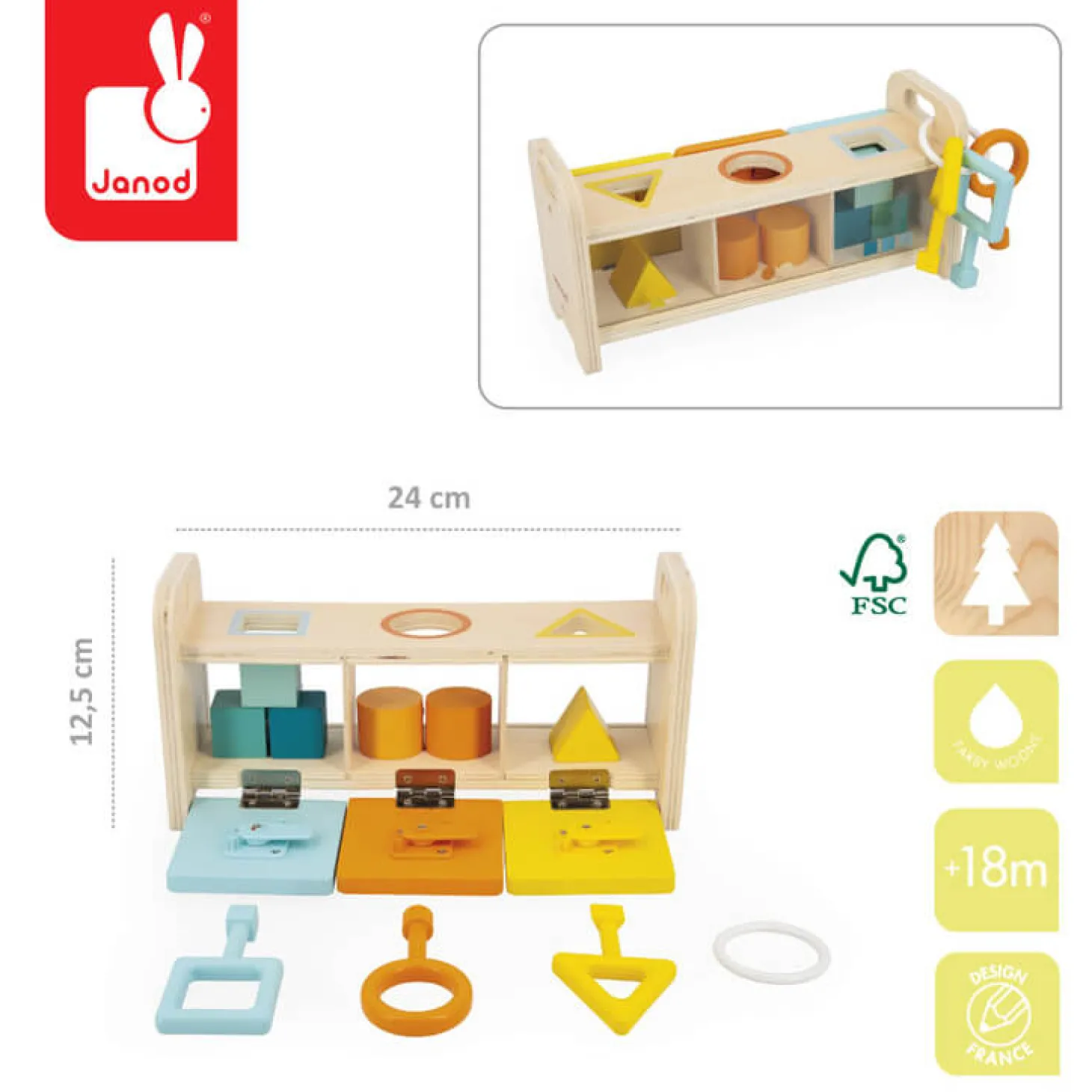 Drewniany sorter z kluczykami Essentiel