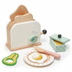 Drewniany toster z zestawem śniadaniowym, Mini Chef