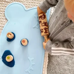 Drewniany wałek z wzorkami do ciastoliny - Zoo Animals