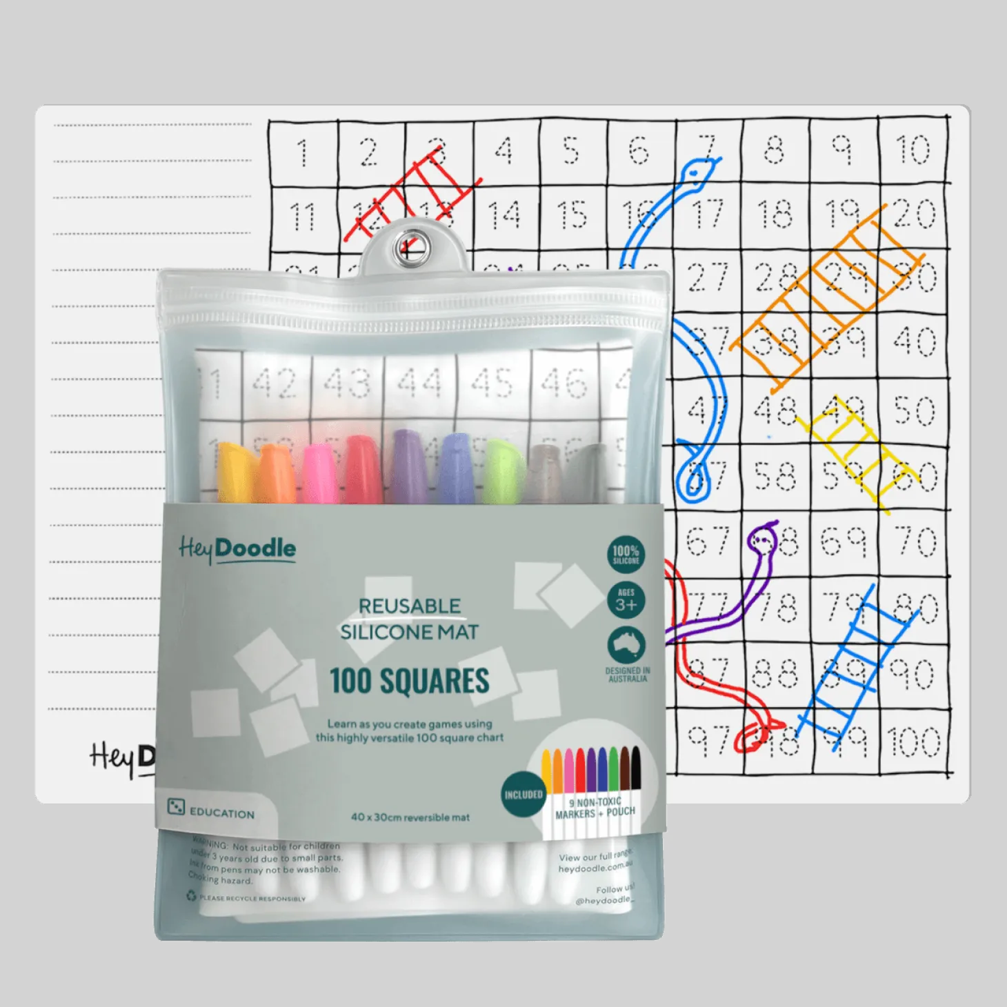 Duża Mata Silikonowa Tabela z Liczbami do 100
