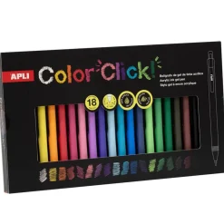 Długopisy żelowe z tuszem akrylowym Color Click, 18 kolorów