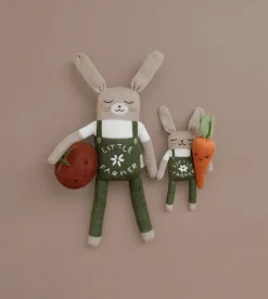 Duży dziergany królik z wełny alpaki - little farmer