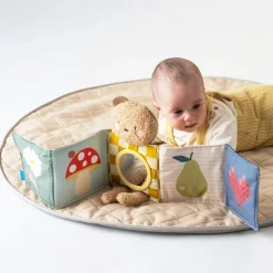 Dwustronna książeczka sensoryczna - przytulny miś