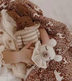Dziergany królik z wełny alpaki - sand striped romper