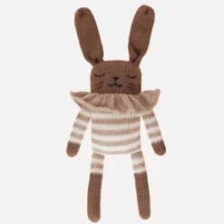Dziergany królik z wełny alpaki - sand striped romper