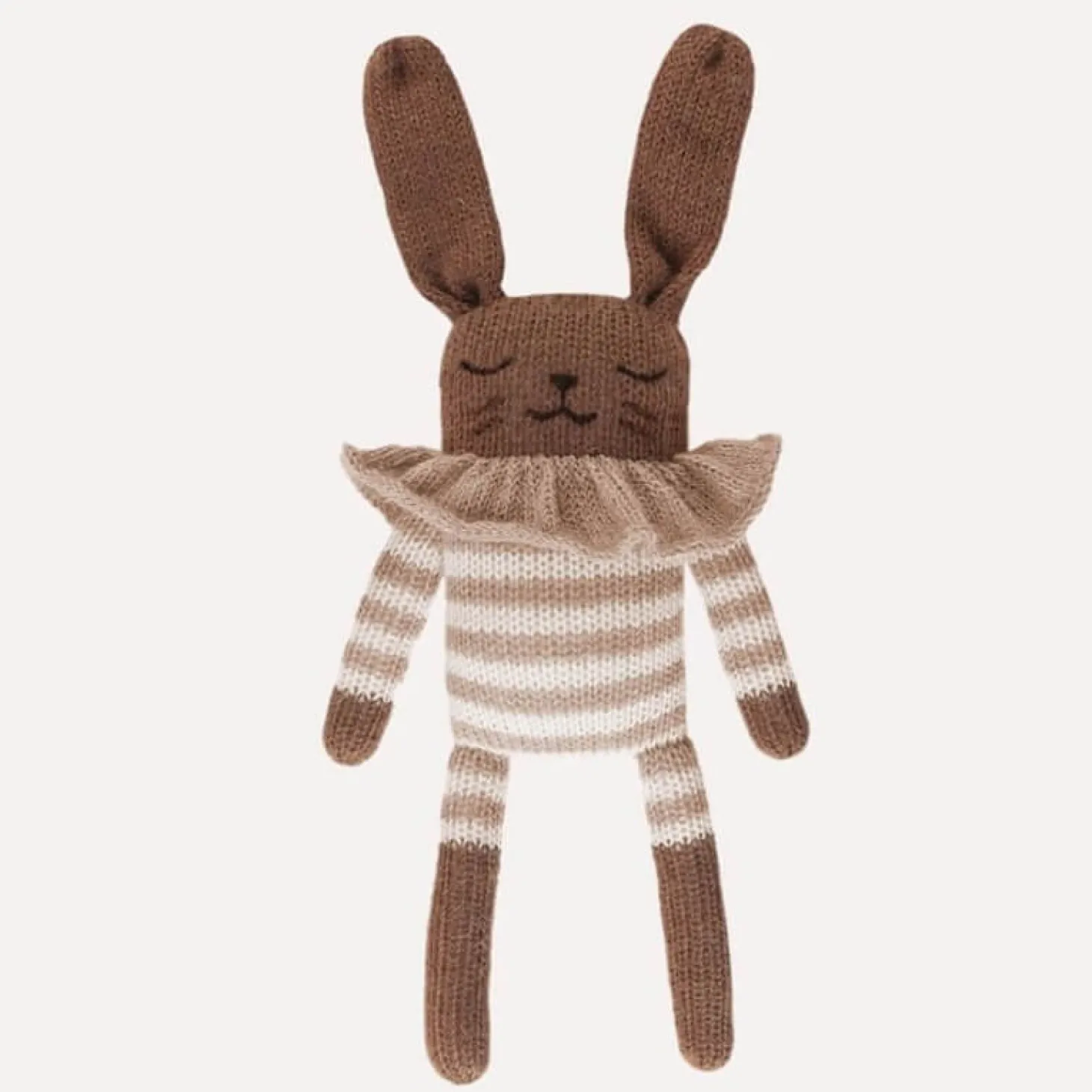 Dziergany królik z wełny alpaki - sand striped romper