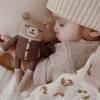 Dziergany miś z wełny alpaki - mocha romper