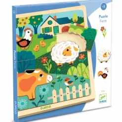Edukacyjne puzzle drewniane FARMA