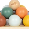 Edukacyjny sorter Montessori z drewnianymi kulkami i planszą