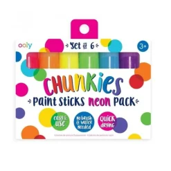 Farba w kredce 6 szt., Chunkies Paint Sticks - Neonowe