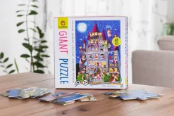 GIGANT PUZZLE – puzzle podłogowe – ZAMEK Z WRÓŻKAMI I ORKAMI