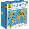 GIGANT PUZZLE - puzzle podłogowe - MAPA ZWIERZĘTA ŚWIATA