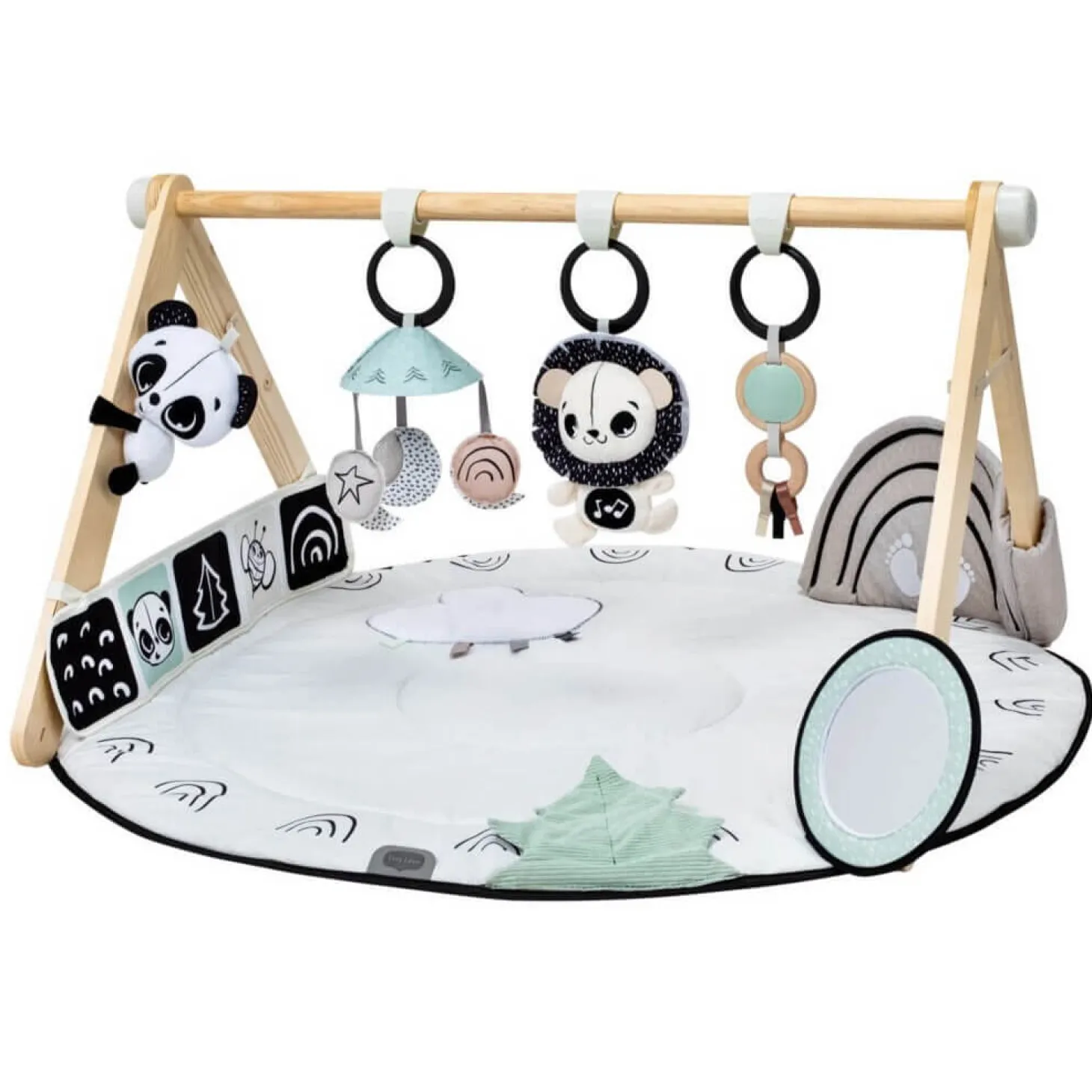 Gimnastyka, mata edukacyjna z drewnianym stojakiem Decor Luxe - czarno-biała