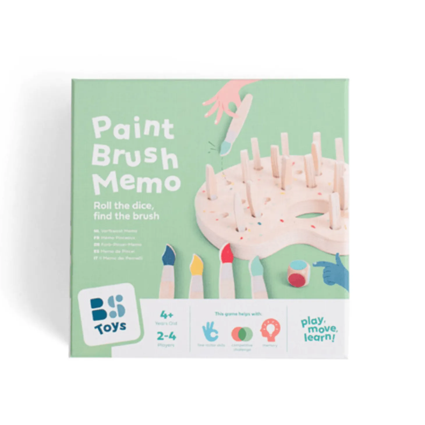 Gra memory Kolorowe Pędzle z kostką 4+
