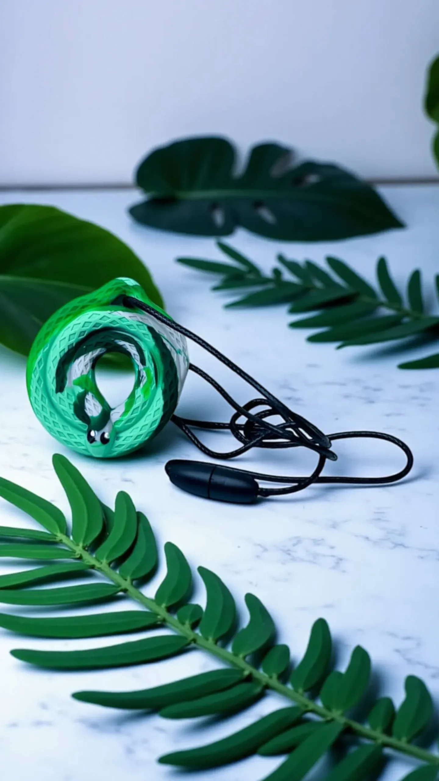 Gryzak terapeutyczny, antystresowy naszyjnik MEDIUM - Leśny Wąż