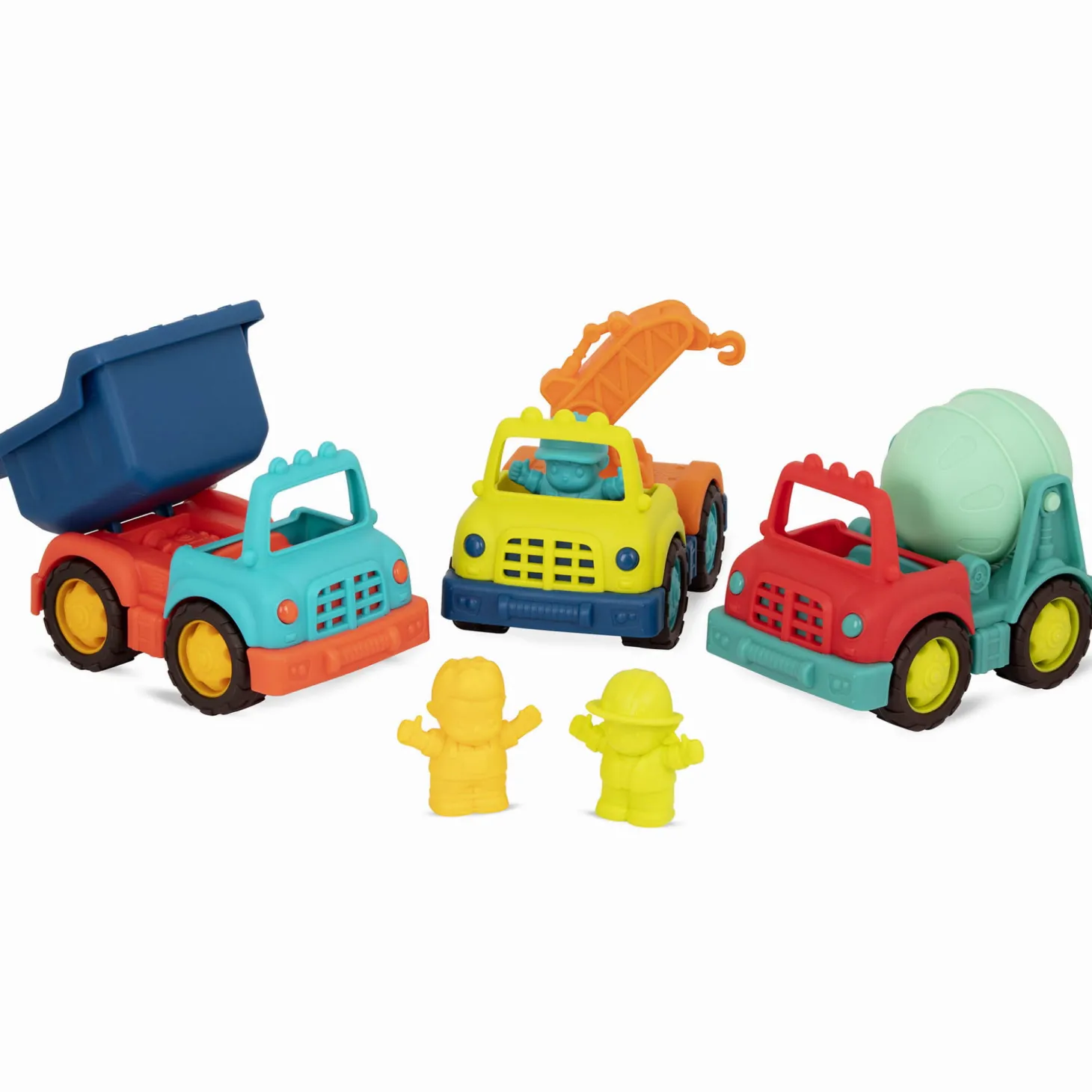 Happy Cruisers – zestaw 3 samochodów budowlanych z figurkami kierowców