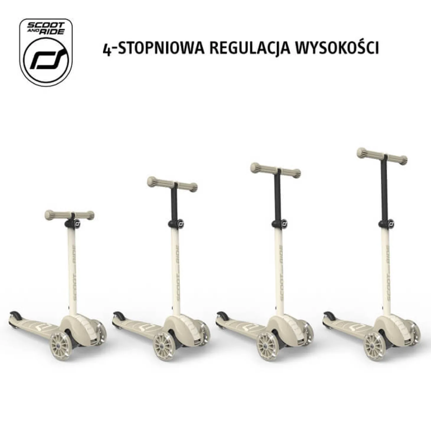 Highwaykick 3S Hulajnoga z systemem sterowania 2w1 i kółkami LED składana 3+ Ash