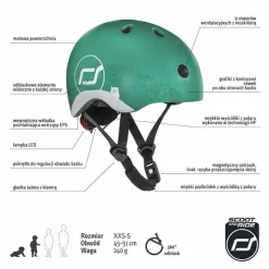 II GATUNEK: Kask z odblaskami XXS-S dla dzieci 1rż+ Forest Owl