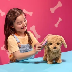Interaktywny chodzący piesek z magnetyczną kostką i akcesoriami - Playful Paws Goldendoodle Pup