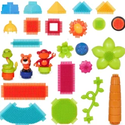 Jungle Adventure Bucket - klocki jeżyki w wiadrze - zestaw DŻUNGLA, 128 elementów