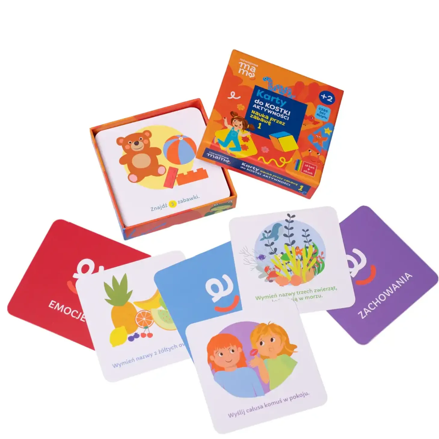 Karty do kostki aktywności - nauka przez zabawę 1+ mini e-book 2+
