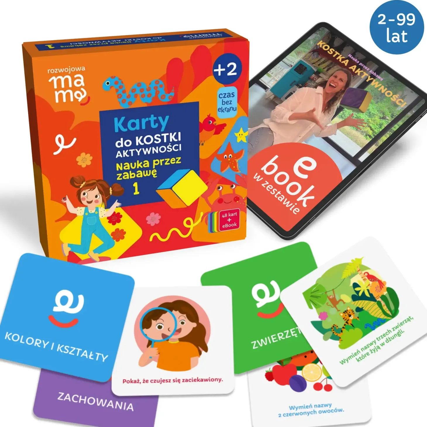 Karty do kostki aktywności - nauka przez zabawę 1+ mini e-book 2+
