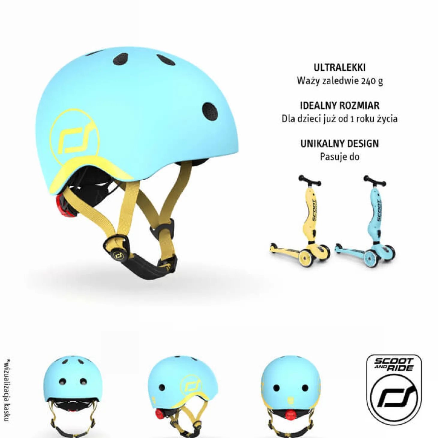 Kask XXS-S dla dzieci 1rż+ Blueberry