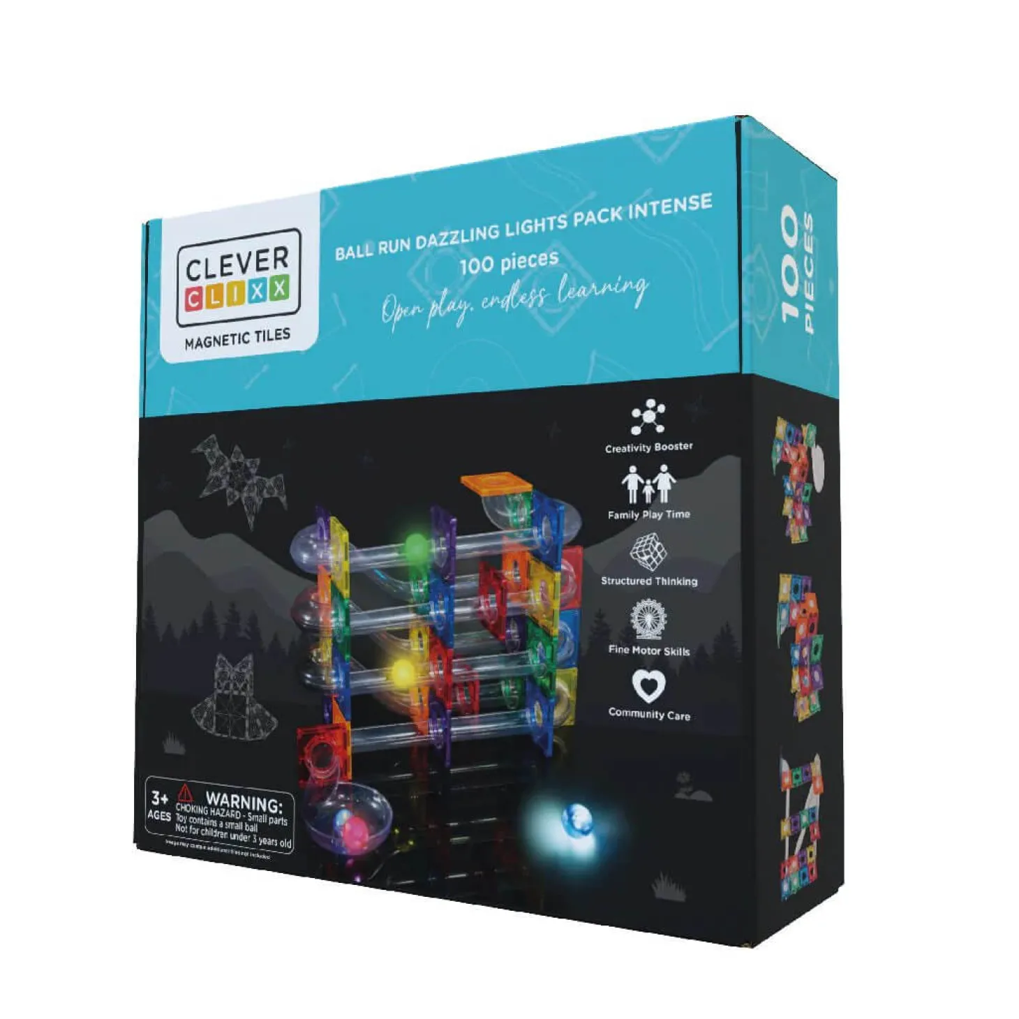 Klocki magnetyczne Ball Run Dazzling Lights Pack Intense - 100 el.