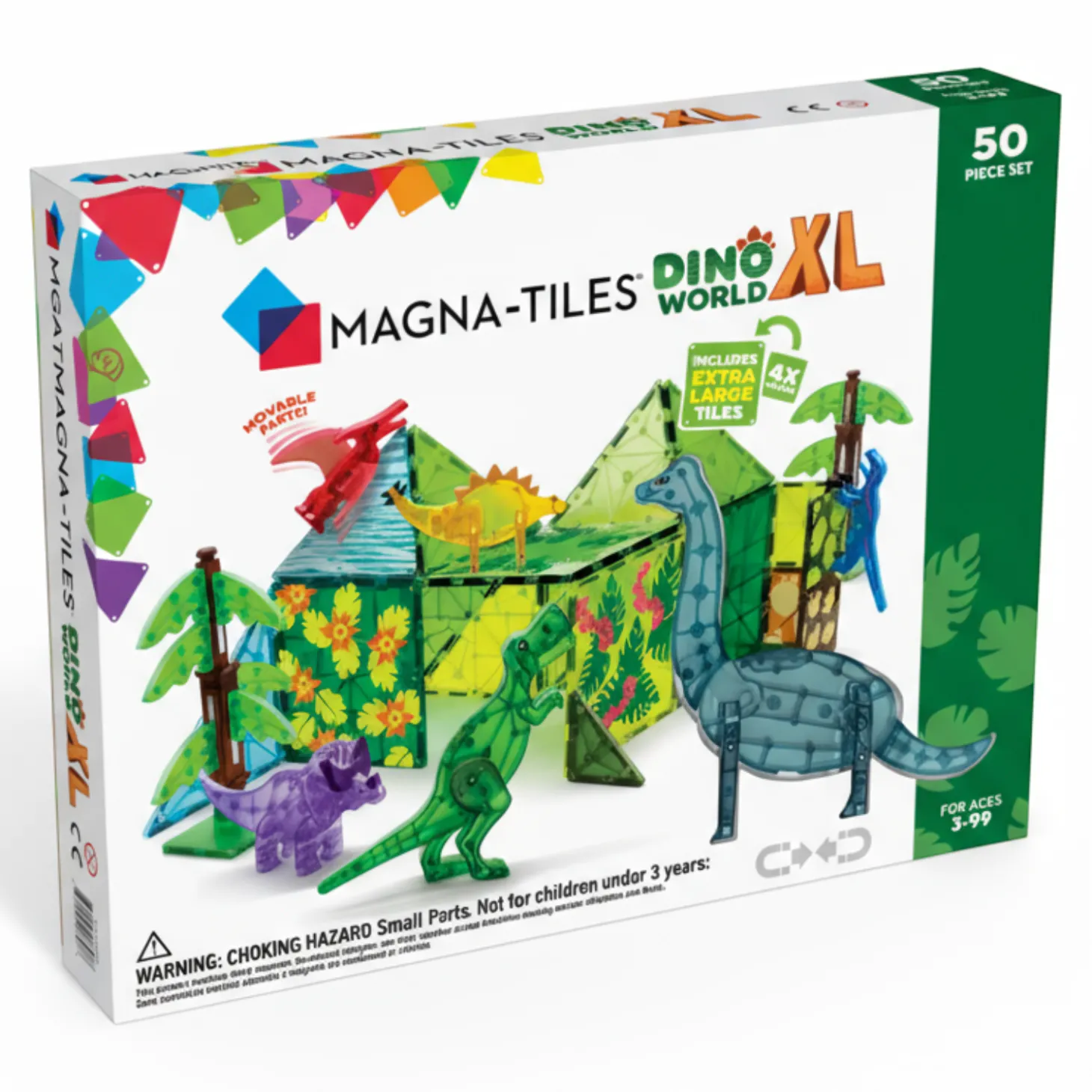 Klocki Magnetyczne Dino World XL 50 el.