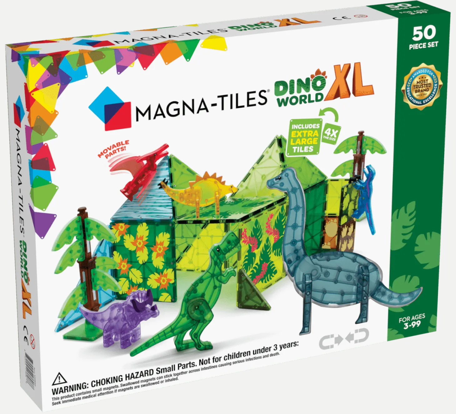 Klocki Magnetyczne Dino World XL 50 el.