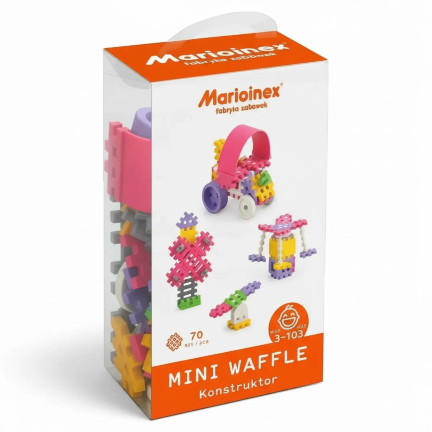Klocki waffle MINI konstruktor dziewczynka 70 szt.