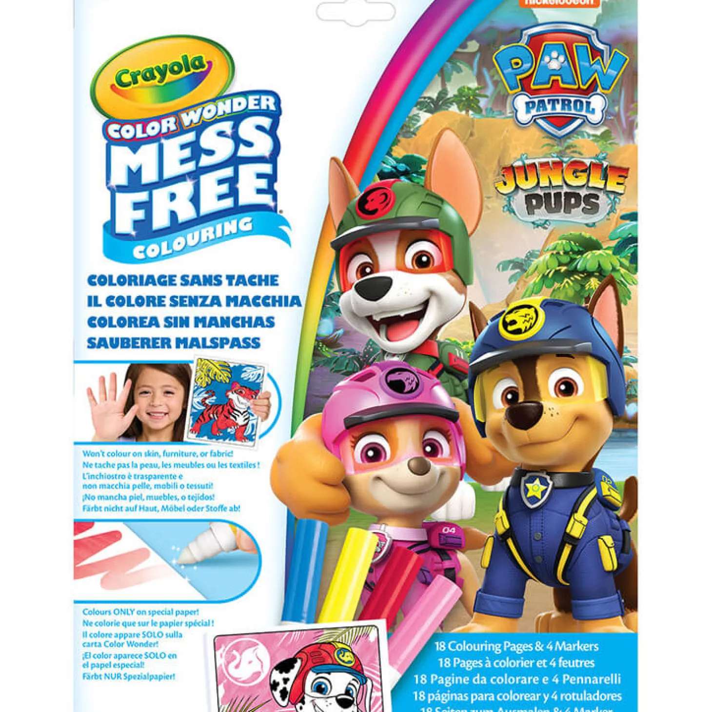 Kolorowanka dla dzieci i 4 niebrudzące magiczne flamastry Color Wonder Mess Free Psi Patrol 3+