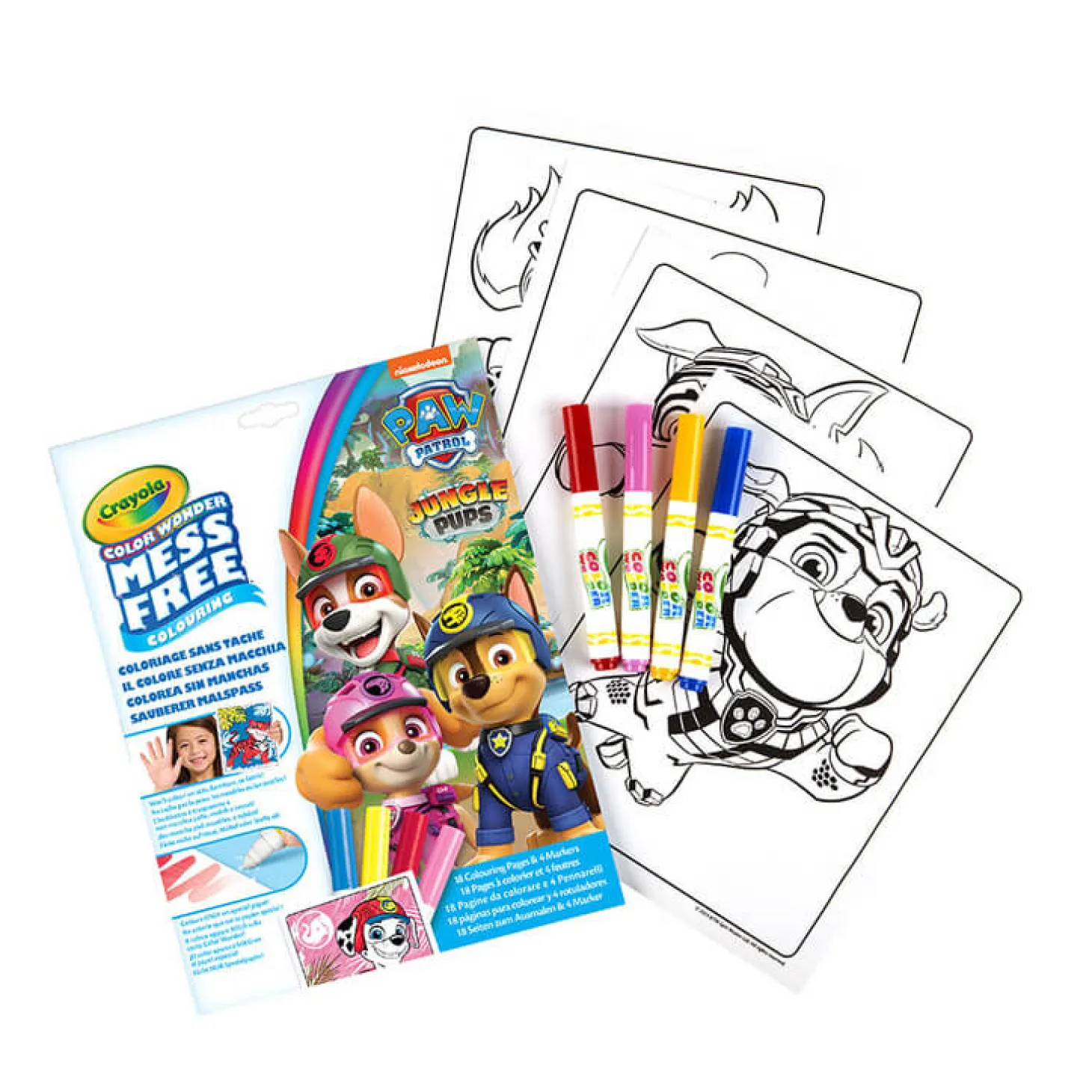 Kolorowanka dla dzieci i 4 niebrudzące magiczne flamastry Color Wonder Mess Free Psi Patrol 3+