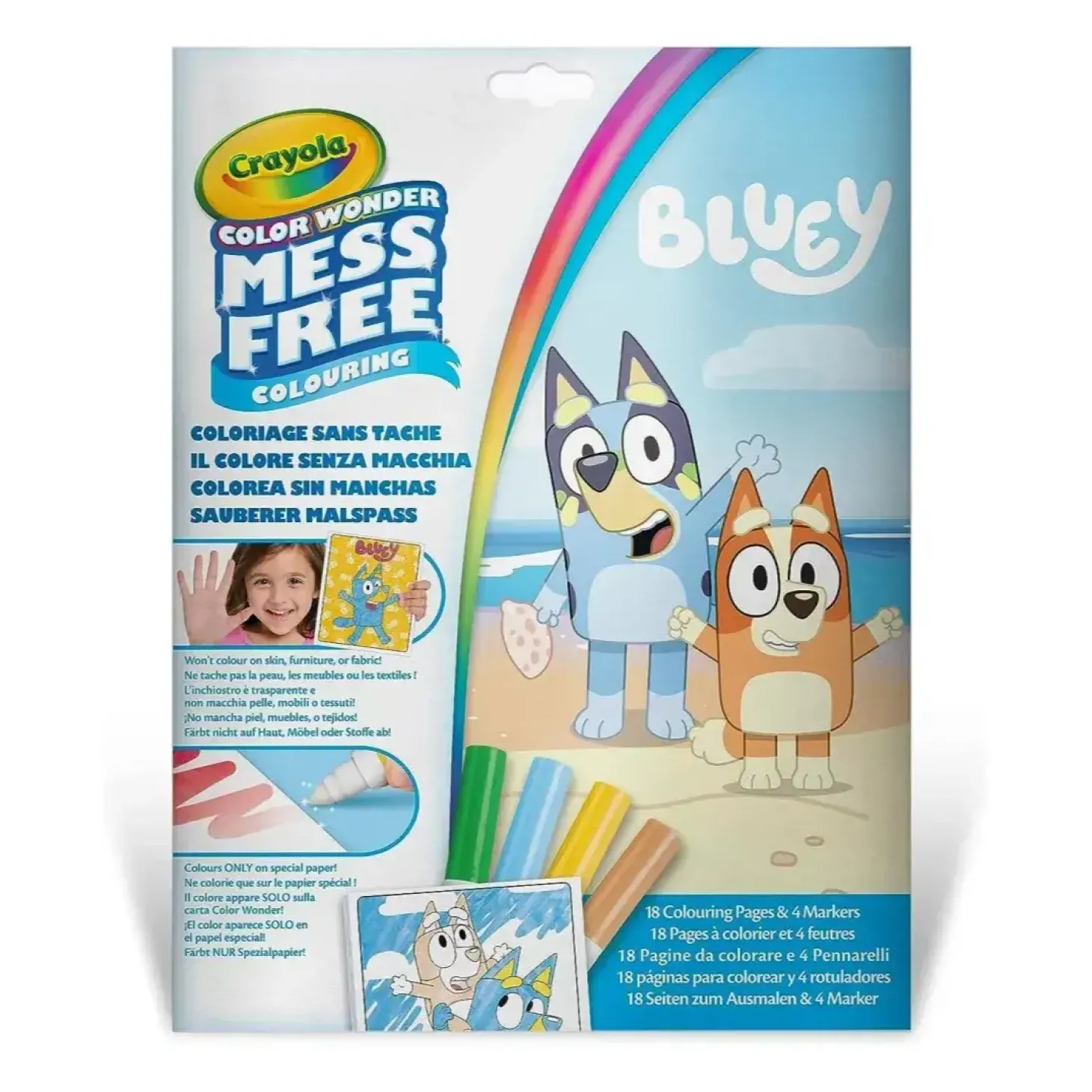 Kolorowanka dla dzieci i 4 niebrudzące magiczne flamastry Color Wonder Mess Free Bluey 3+