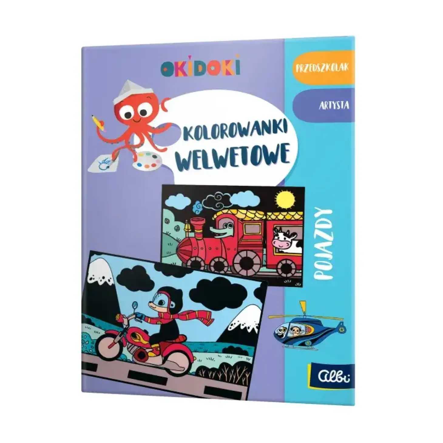 Kolorowanki welwetowe. OKIDOKI Pojazdy 3+