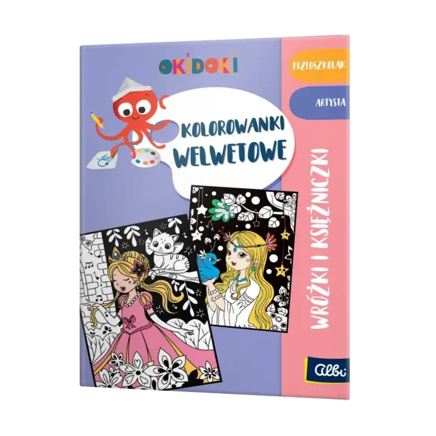 Kolorowanki welwetowe. OKIDOKI Wróżki i księżniczki 3+