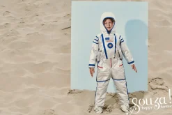 Kostium kombinezon astronauty srebrny
