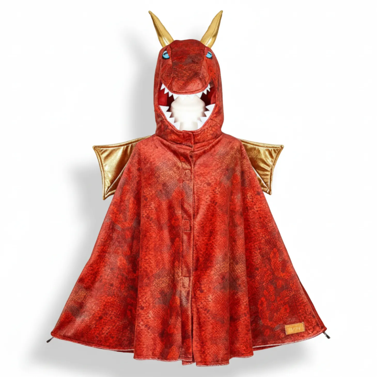Kostium peleryna z kapturem - maską czerwony smok Red dragon, 4-7 lat