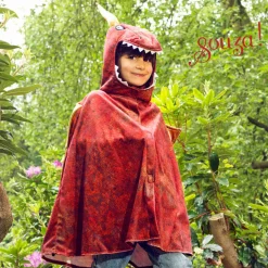 Kostium peleryna z kapturem - maską czerwony smok Red dragon, 4-7 lat