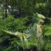 Kostium peleryna z kapturem - maską zielony dinozaur T-rex, 4-7 lat
