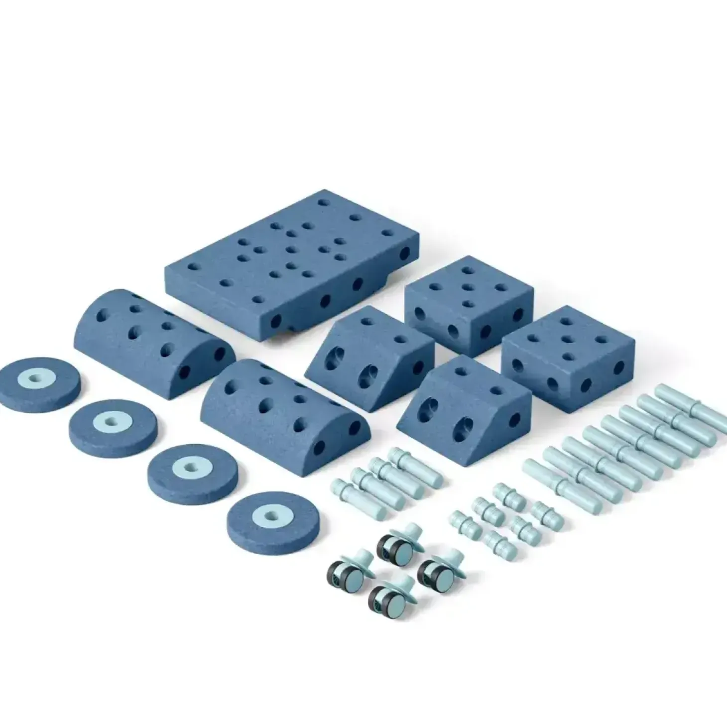 Kreatywne klocki rozwijające motorykę dużą, Dreamer kit 12 in 1 – Deep blue, Sky blue